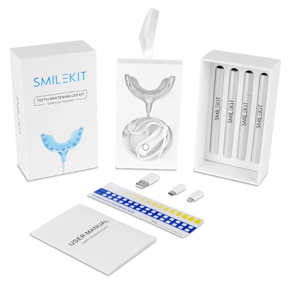Teeth Whitening Bleaching Kit - Smart Timing 16 LED Cold Light