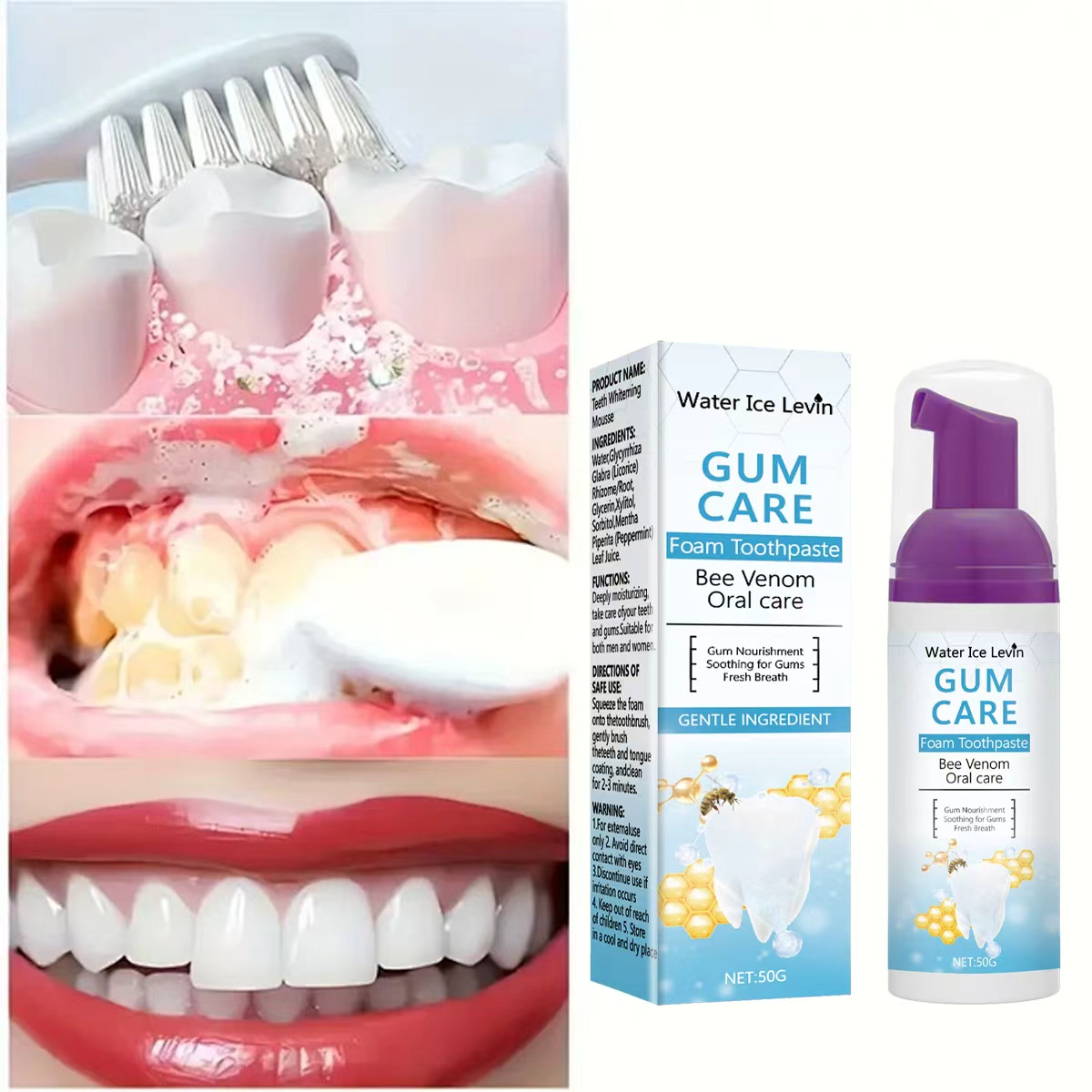 Water Ice Levin Gum Care Foam  - Teeth Whitening Xylitol Gum review and price