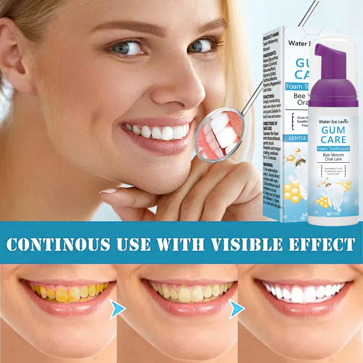 Water Ice Levin Gum Care Foam  - Teeth Whitening Xylitol Gum review and price