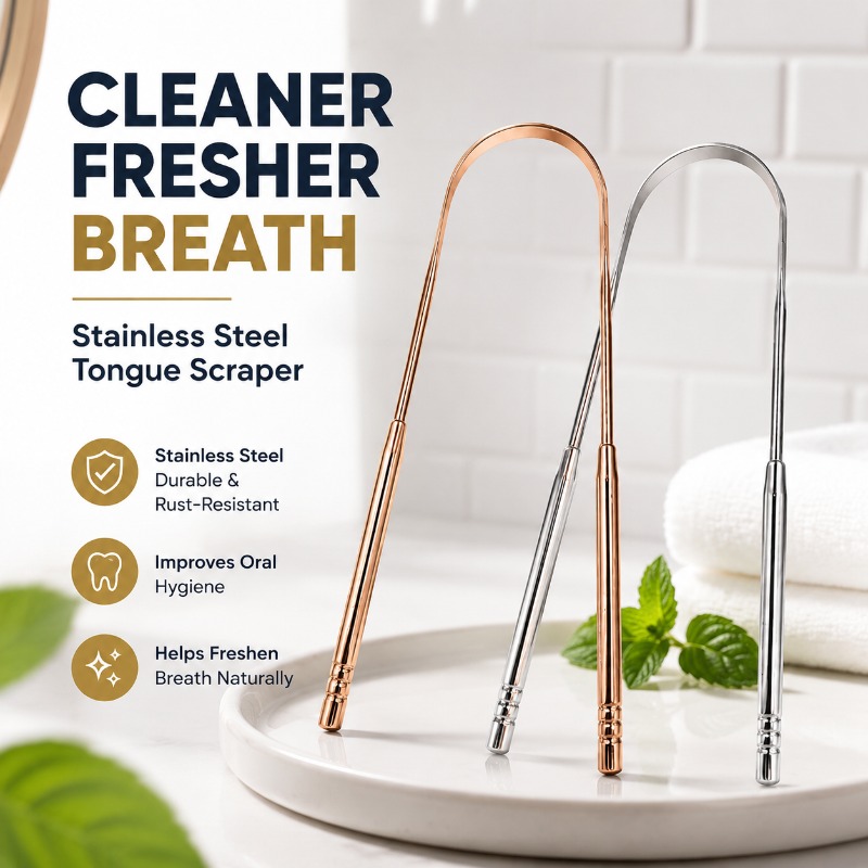 Rose Gold U-shaped Stainless S - Tongue Scraper Metal review and price
