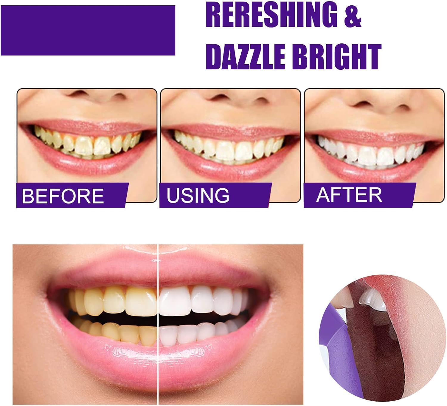 Purple Foaming Teeth Whitening - Teeth Whitening Routine review and price