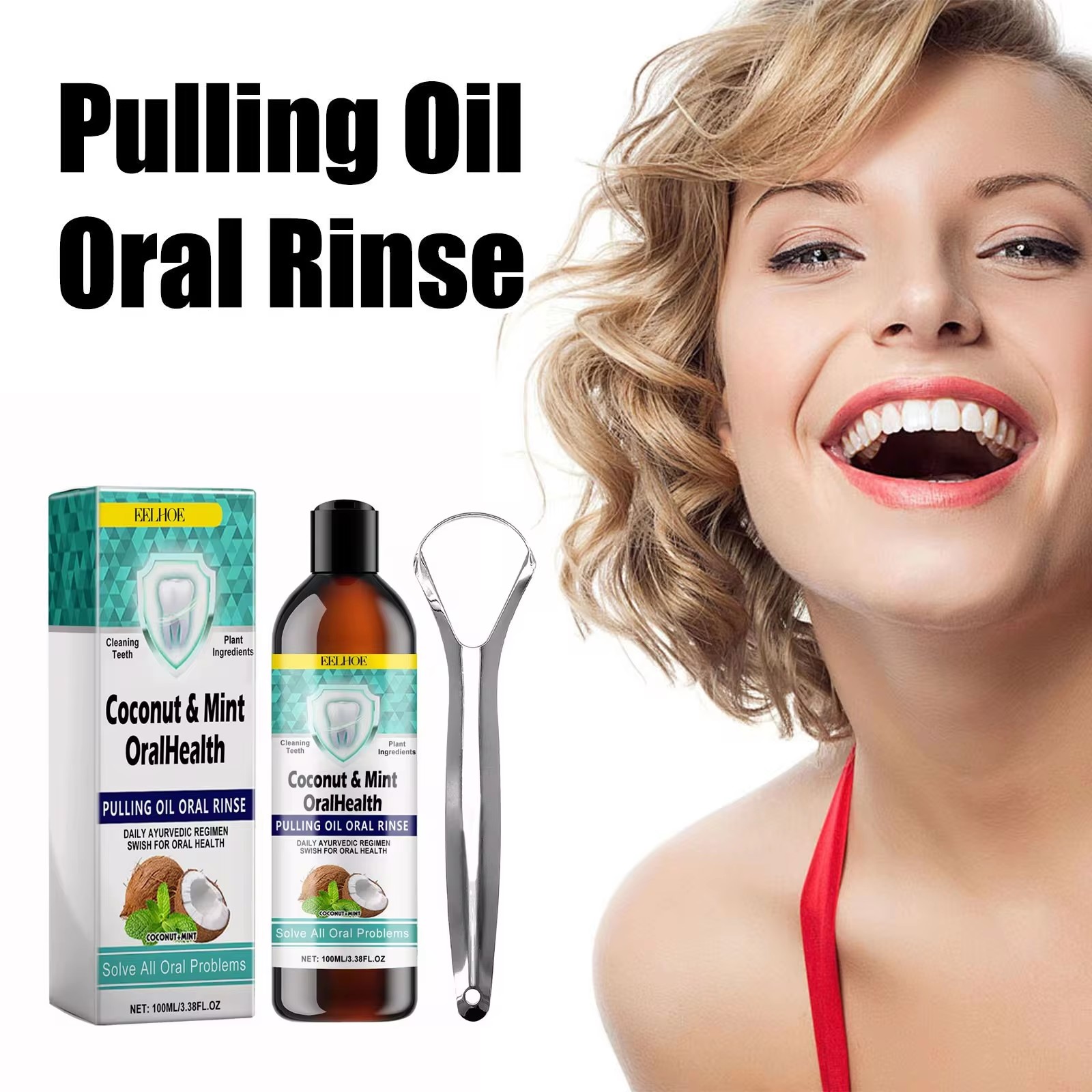 EELHOE Mint Coconut Oil Pullin - Teeth Whitening Oil Pulling review and price